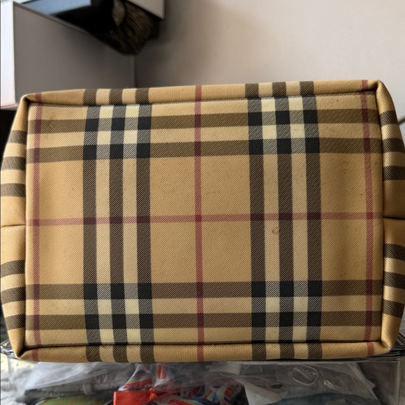 Burberry Tan and Black Checkered Tote - Picture 6 of 16